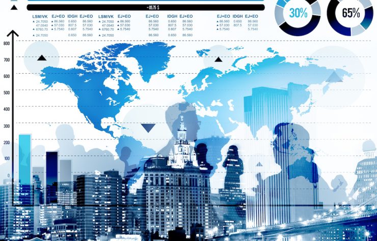 Global Business Graph Growth World Map Concept